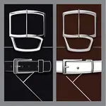 dark brown belt with large silver buckle image